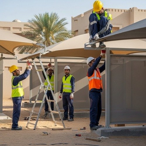 تركيب مظلات وسواتر في الأحساء